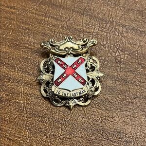 Gold and Red Crest Brooch